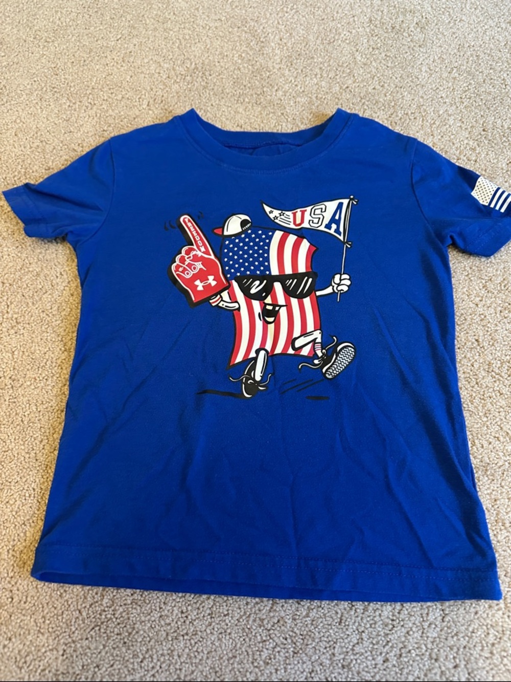 Under Armour Royal Blue Kids USA Flag Graphic Tee